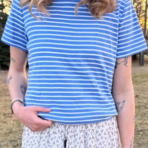 Blue and White Striped T-Shirt